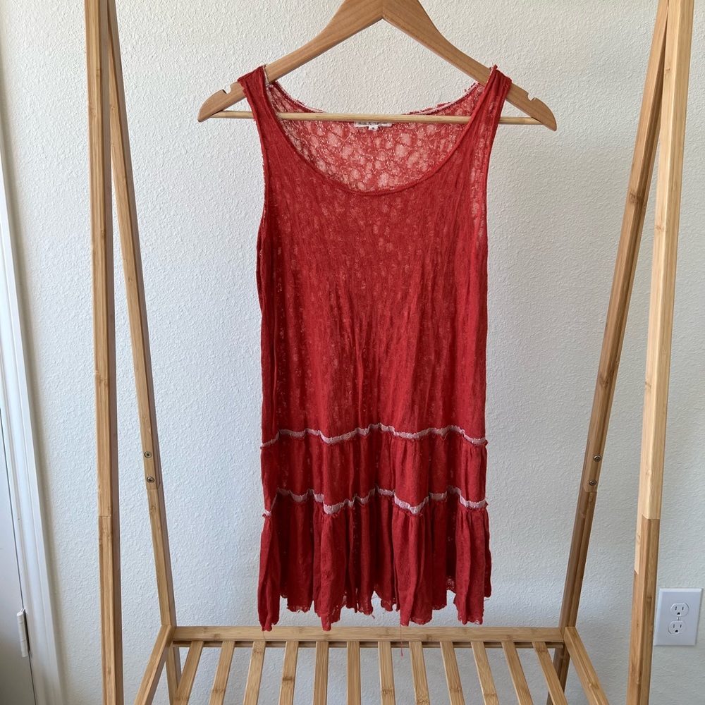 Hem & Thread Red / Orange Tank Dress (M)